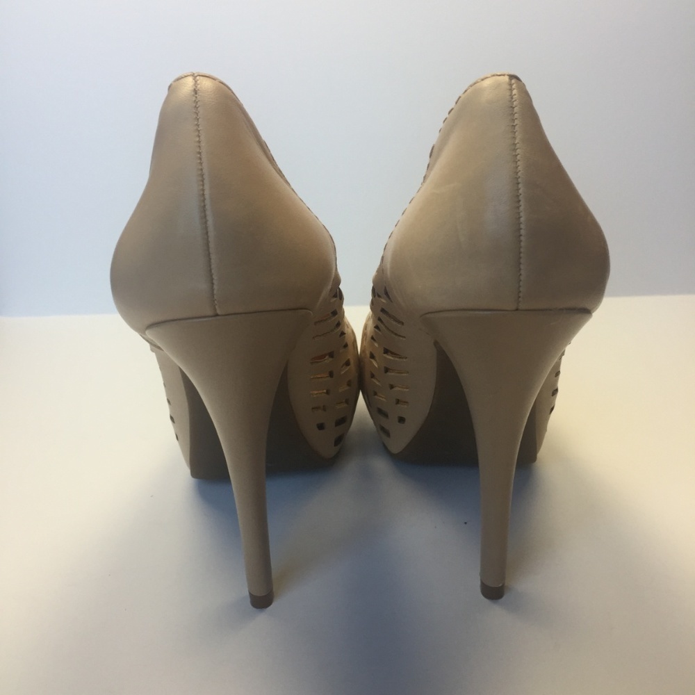 Bcbgeneration Tan Platform Cut-Out Stilettos 6.5b - image 4